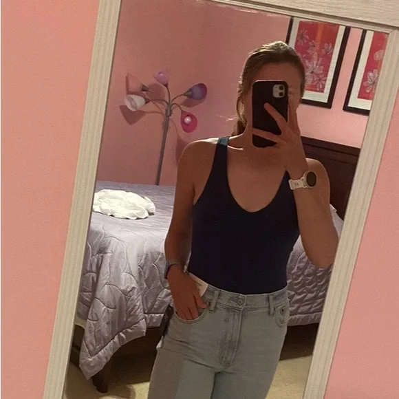 Abercrombie & Fitch Dark Teal Seamless Vneck Bodysuit - Picture 8 of 8